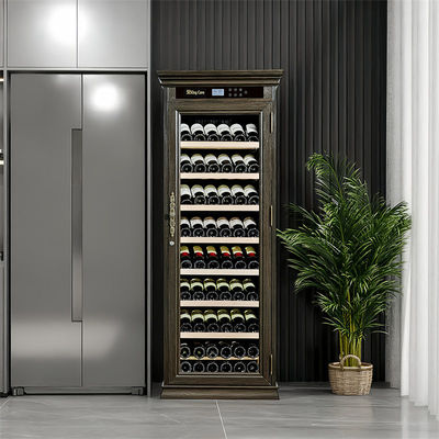 좋은 가격 Vertical Freestanding Drinks Cabinet Dark Brown Wood Wine Cooler 냉장고 온라인으로