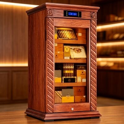 좋은 가격 고귀한 빈티지 단단한 나무 담배 냉장고 냉장고 유미도어 캐비닛 온라인으로